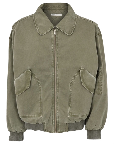 Rabens Saloner - Ezmira Canvas Padded Bomberjakke - Washed Sage